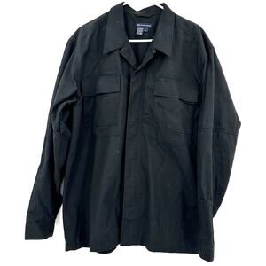 5.11 Tactical Size Large Button‎ Up Long Sleeve Shirt Black Double Pocket